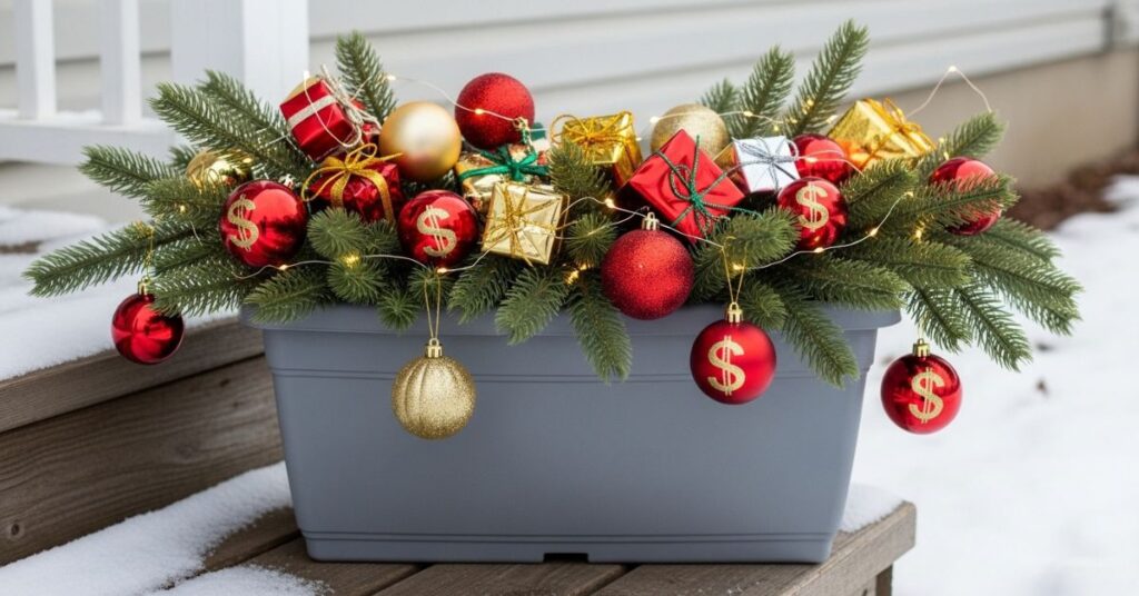 DIY Budget-Friendly Dollar Store Winter Planter