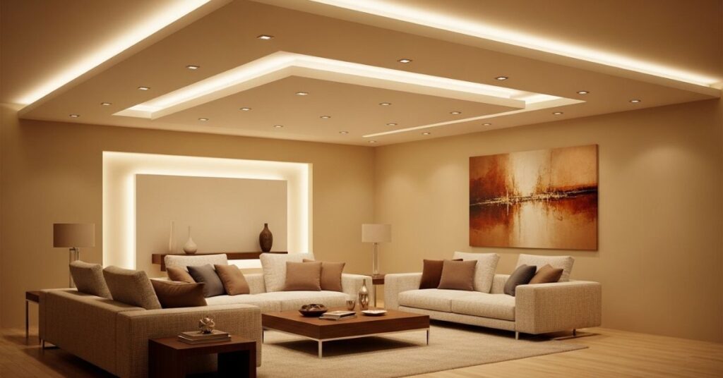 False Ceiling Light Designs for Living Rooms
