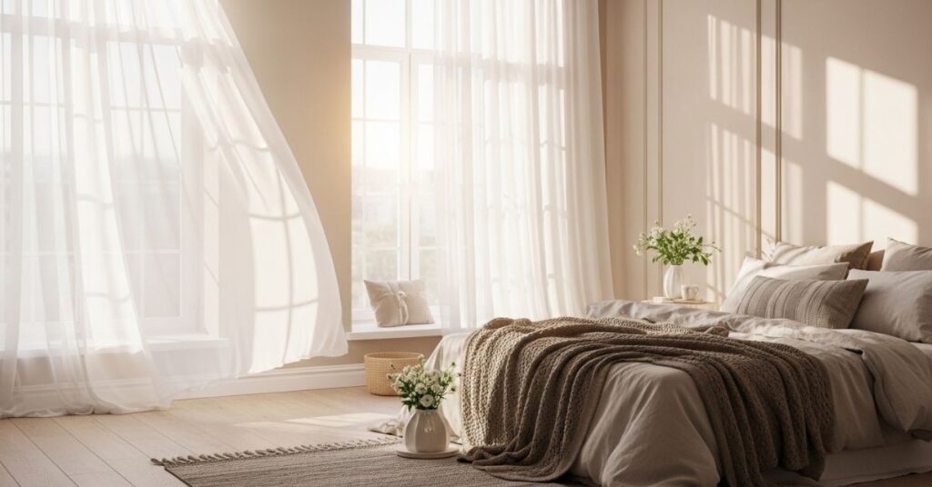Floor-to-Ceiling Sheer Curtains for a Soft