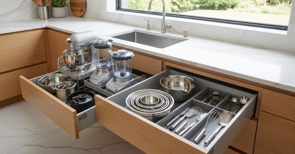 Hide Clutter with Clever Cabinet or Drawer Solutions