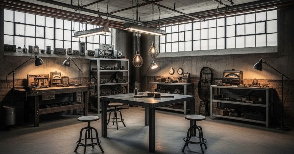 Industrial Loft-Style Basement