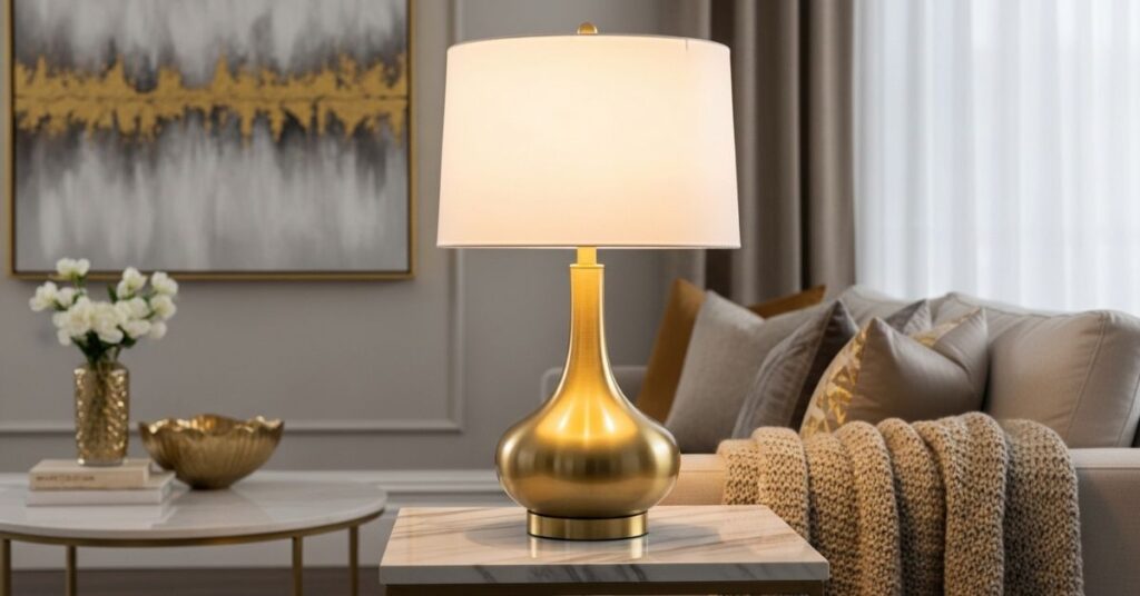 Luxury Table Lamps with Gold and Metallic Finishes