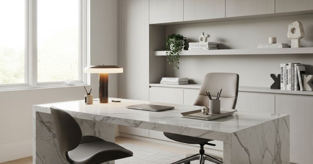 Marble Home Office Design Ideas