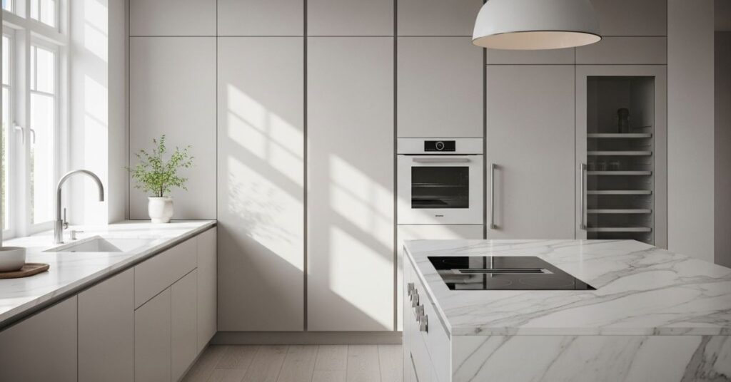 Minimalist Marble Kitchen Design Ideas
