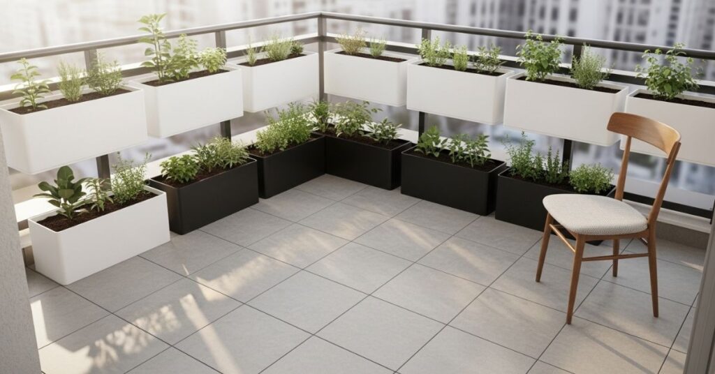 Minimalist Modern Balcony Garden