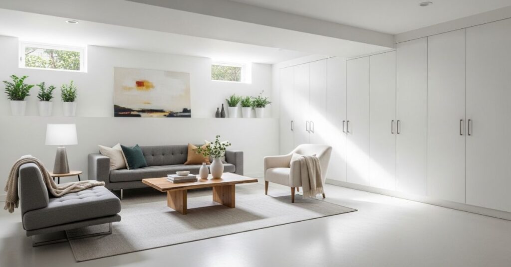 Modern Minimalist Basement