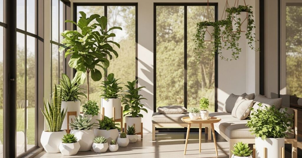 Modern Sunroom Plant Styling Ideas