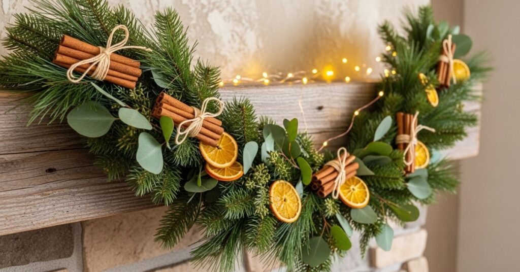 Natural Greenery and Dried Orange Slice Decor
