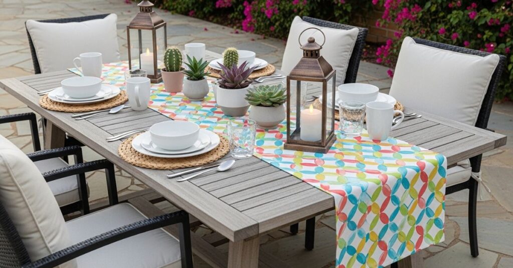 Outdoor and Patio Table Runner Ideas