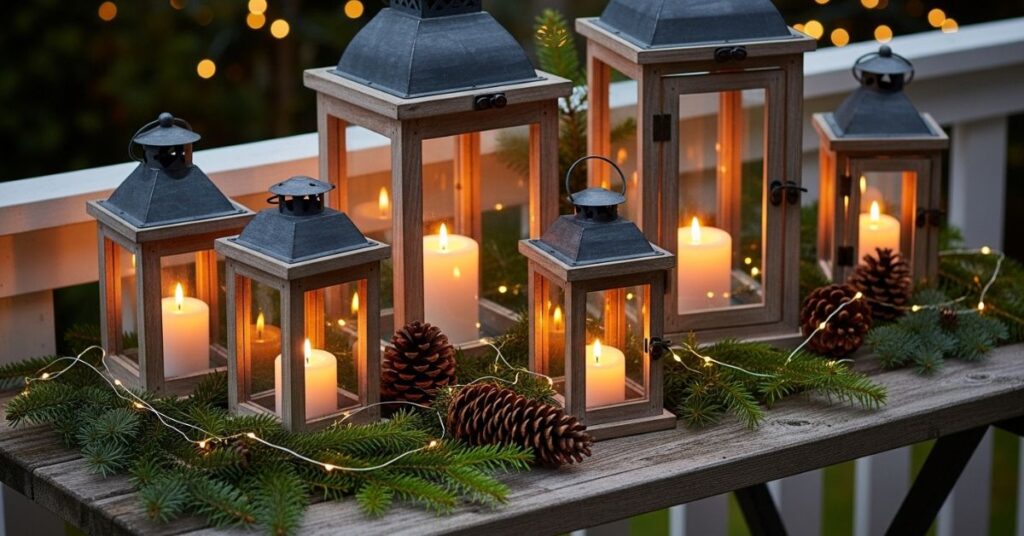 Rustic Christmas Lantern Decor Ideas