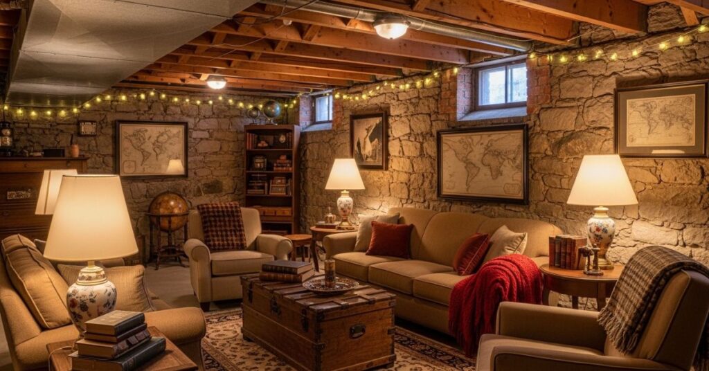 Rustic Farmhouse Basement