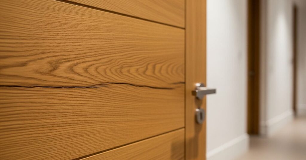 Solid Oak Wooden Doors with Natural Grain Texture