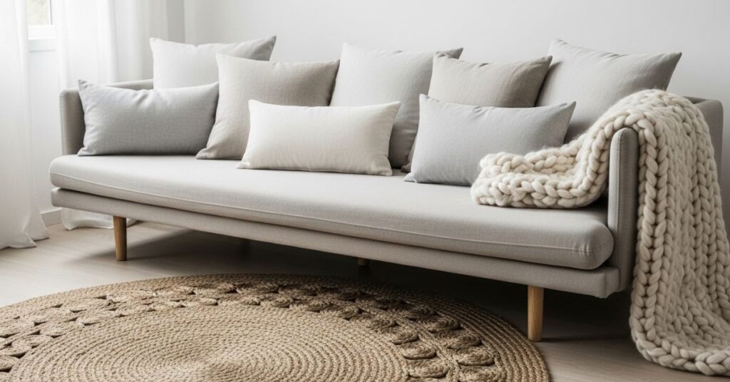 Textured Fabrics and Cozy Japandi Accents