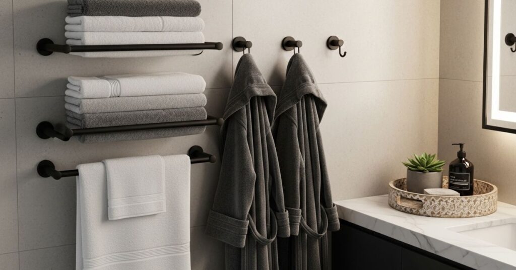 Towel Bars, Hooks, and Accessories That Add Style