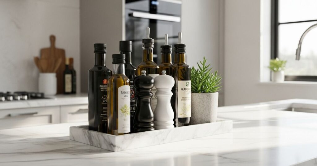 Use Decorative Trays for Grouping Items