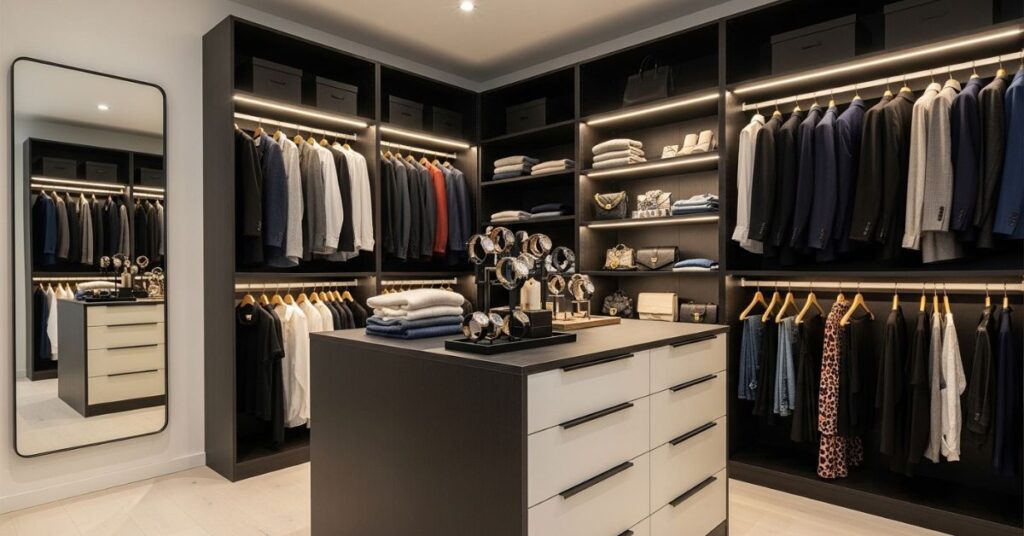 Walk-In Closets With LED Strip Lighting