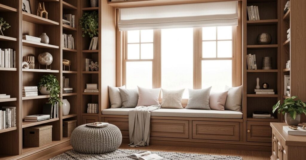 Window Seat Home Library Ideas