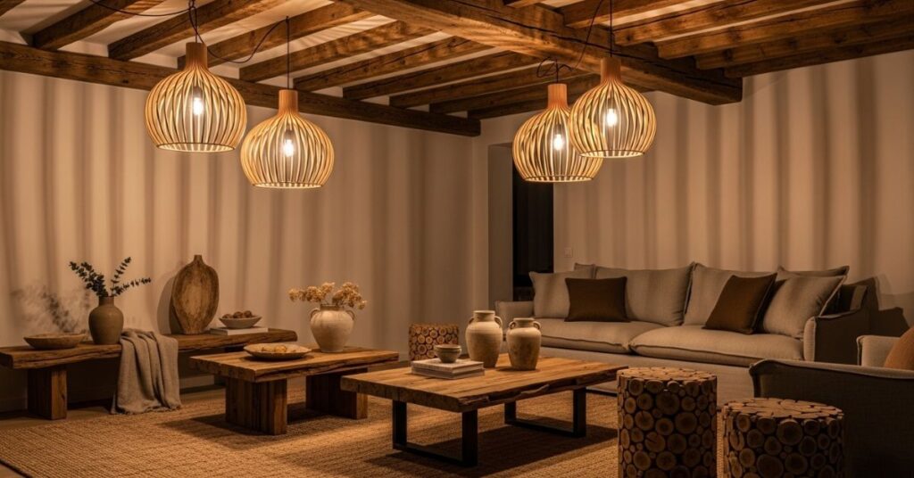Wooden Ceiling Light Designs for Warm Interiors