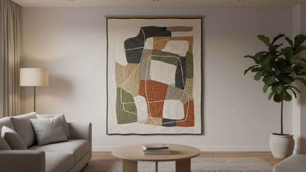 abstract quilt designs as wall art and home decor