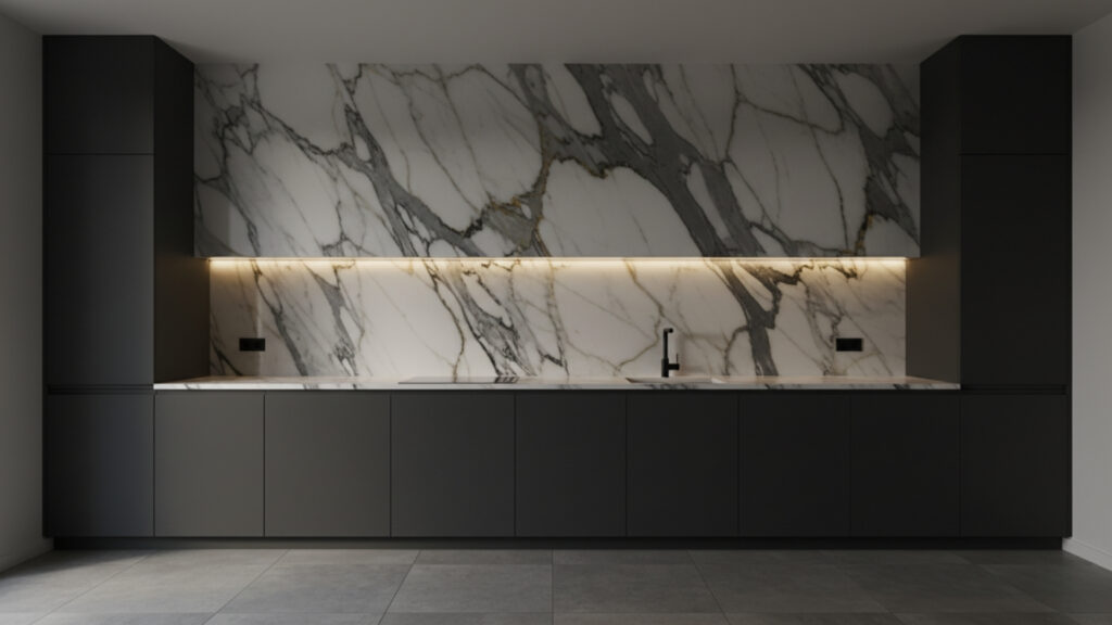 Bold Backsplash with Artistic Stone or Tile