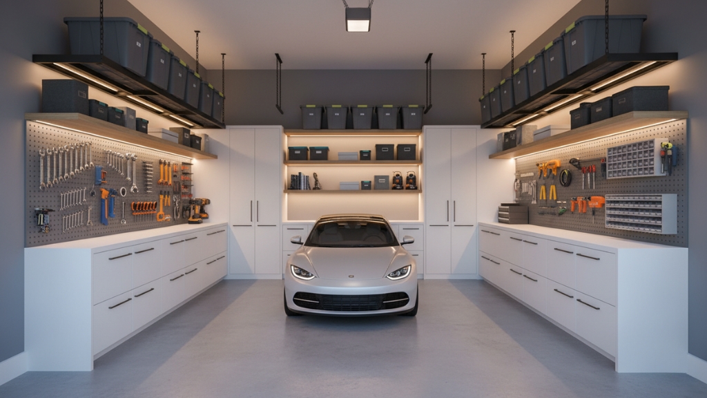 built in storage solutions for a clean garage look