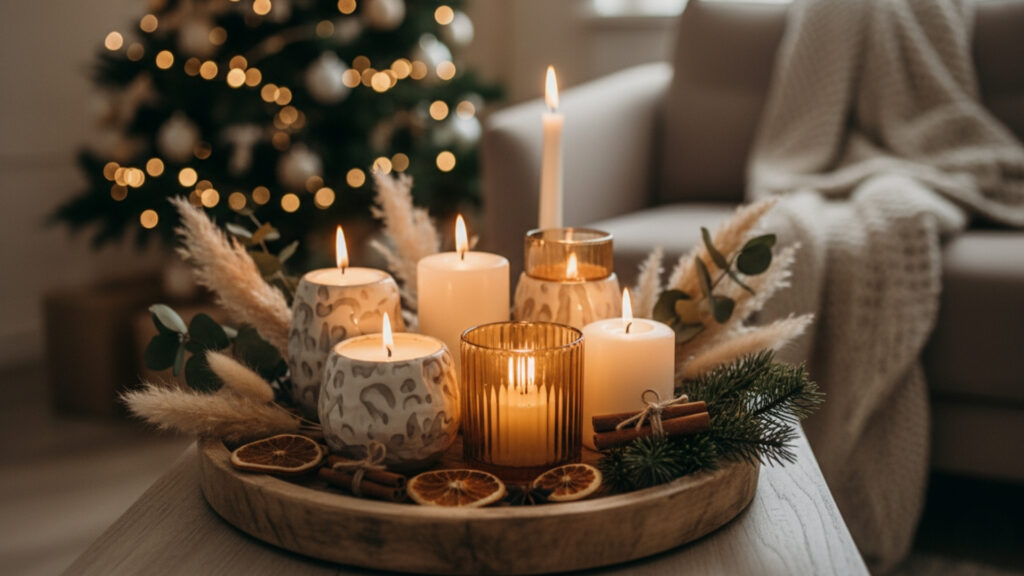 Cozy Boho Candle Displays for Festive Ambiance