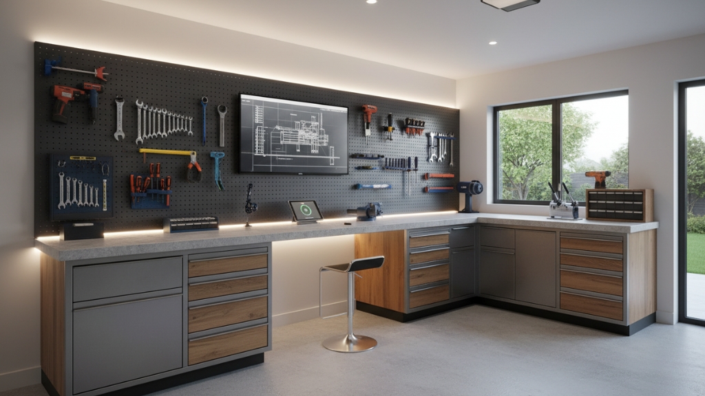 custom garage workstations for practical use