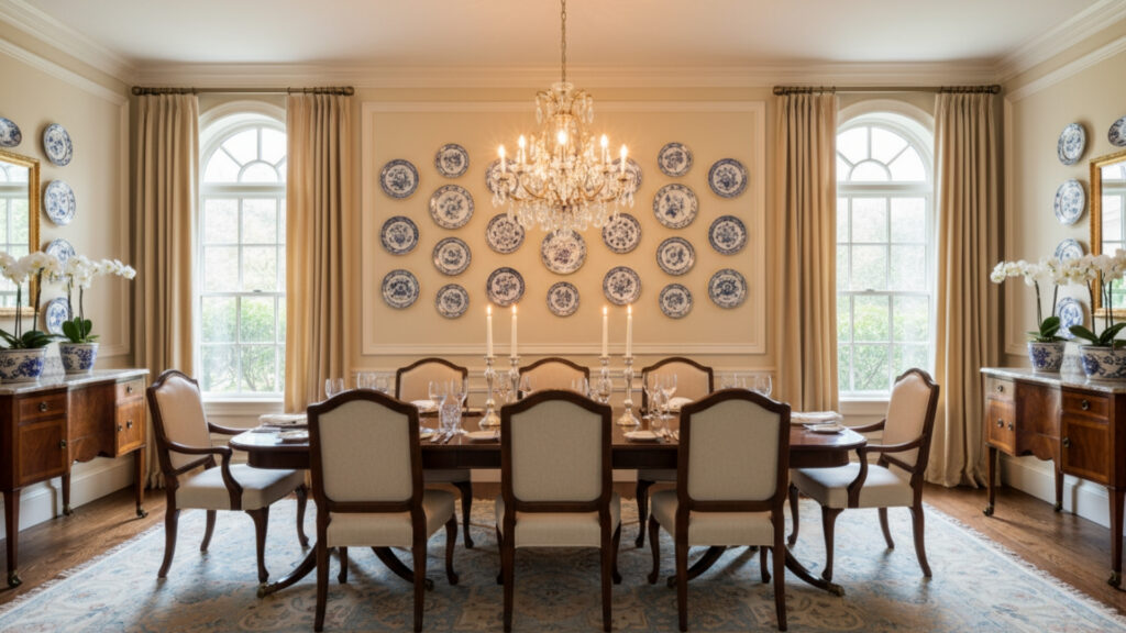 Decorating Walls With Plate Galleries in Dining Rooms