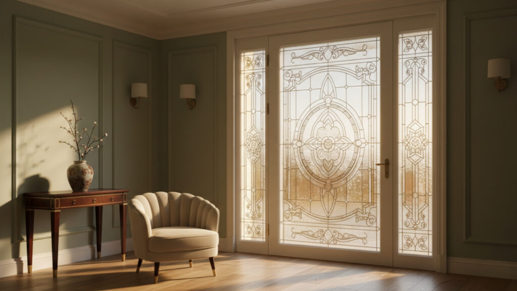 Decorative Glass Door Designs with Artistic Patterns