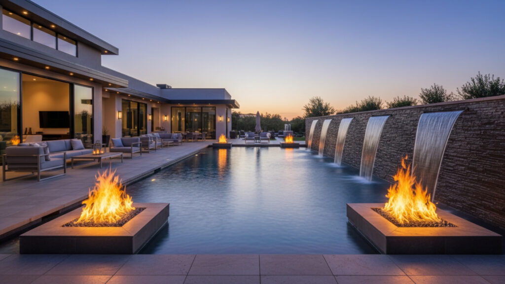 Fire and Water Features for Dynamic Spaces