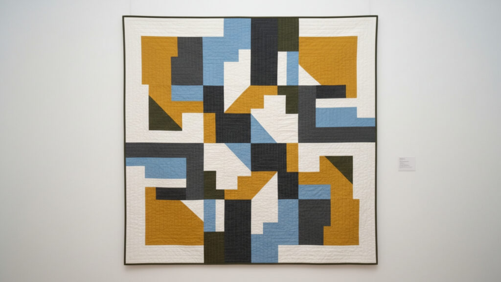 geometric shapes used in modern abstract quilt designs