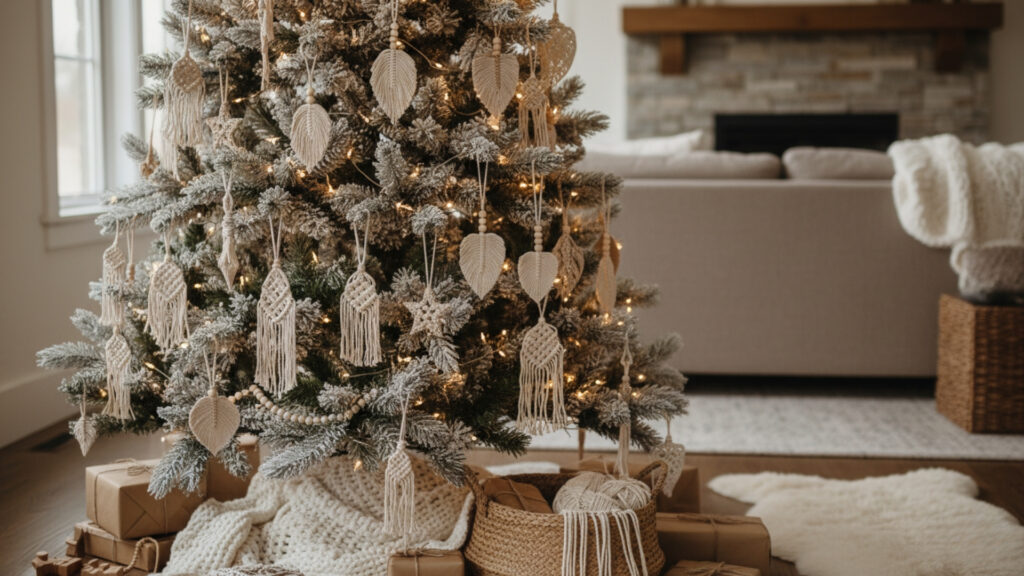 Handmade Macramé Ornaments for Boho Christmas Trees