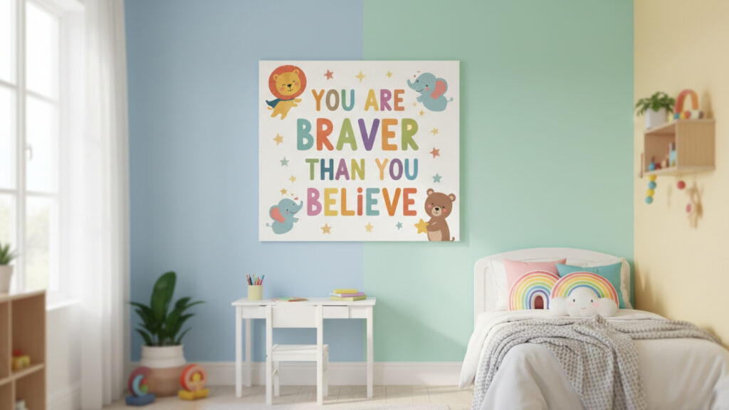 Kids’ Room Affirmation Art for Confidence Building