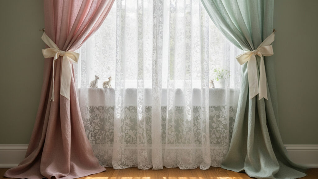 Lace and Linen Window Treatments for Vintage Charm Elegance