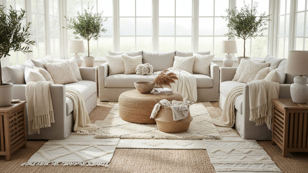 layered textiles for cozy and inviting comfort