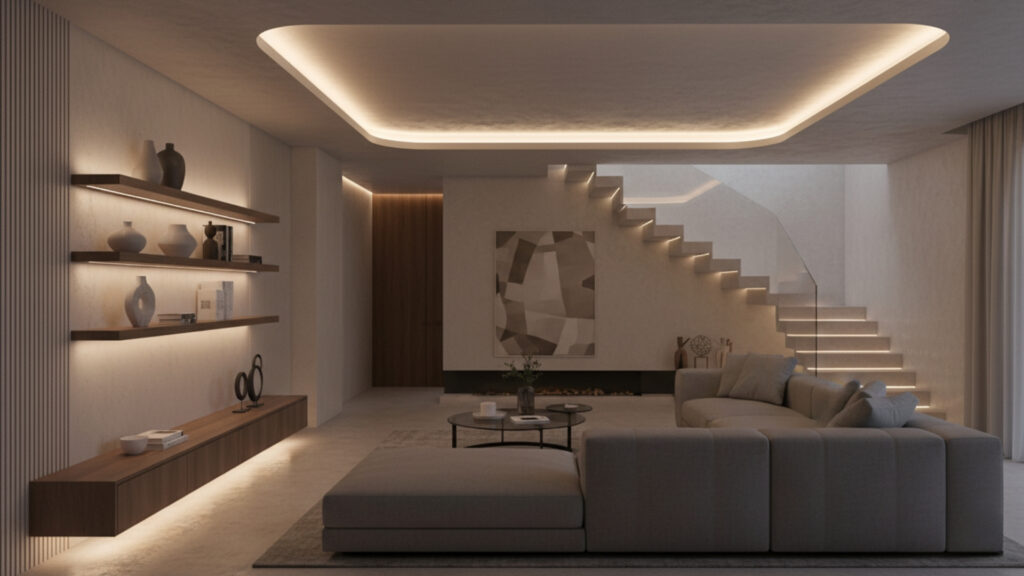 led strip lights to highlight architectural features