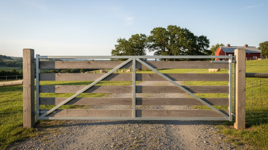 10. Low-Maintenance Materials for Farm Gate Entrance Ideas