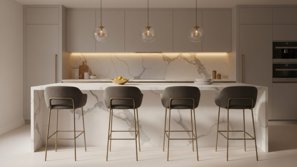 Luxurious Seating with Upholstered Bar Stools