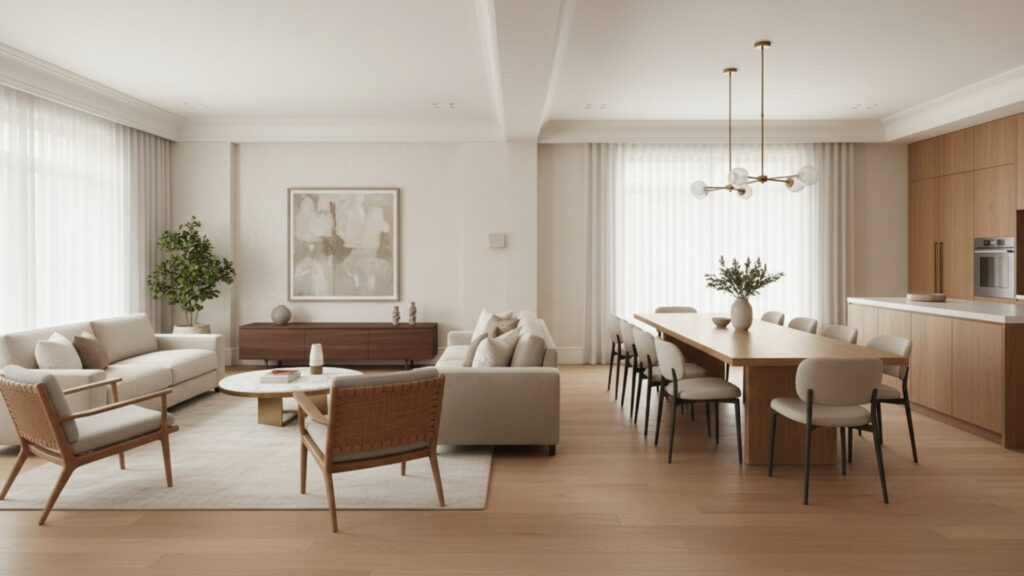 Material Consistency in Open Concept Floor Plans