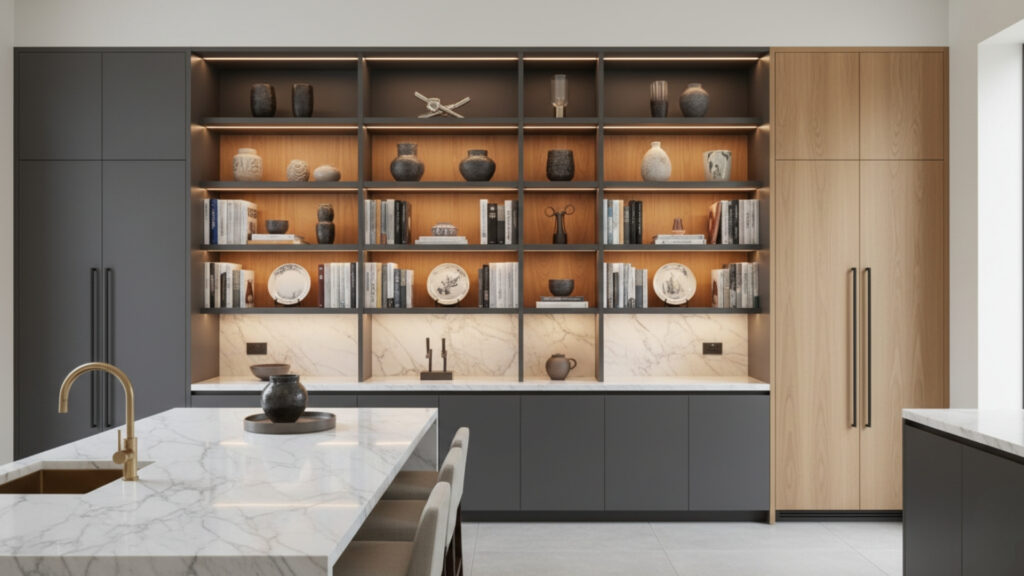 Open Display Shelving for Curated Elegance