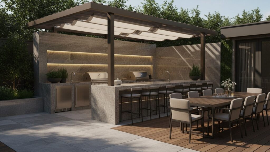 outdoor kitchens and dining spaces for entertaining