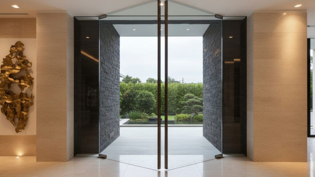 Pivot Glass Door Designs for a Luxury Statement