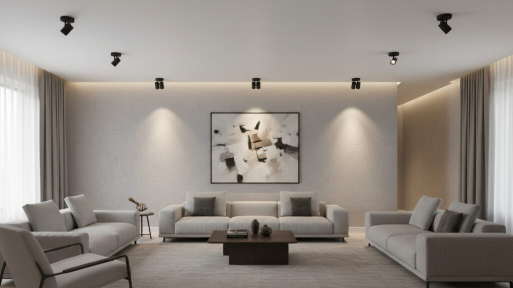 recessed spotlights for focused illumination