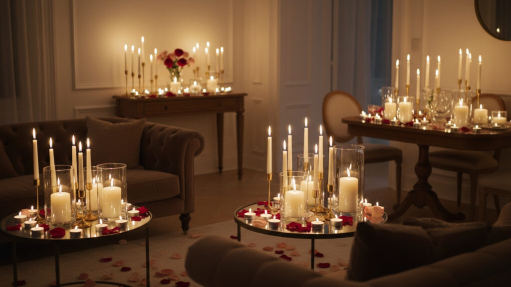 Romantic Candle Arrangements for a Layered Glow
