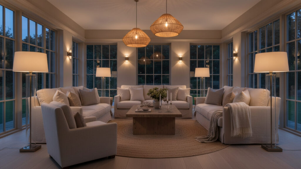 statement lighting for evening ambiance