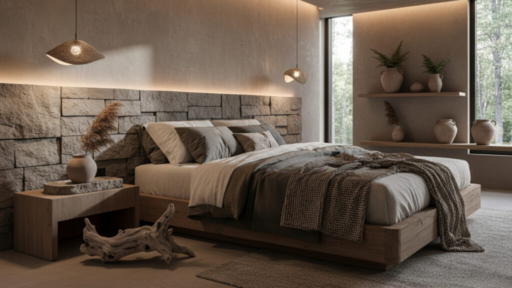 Stone and Natural Accents for Earthy Character