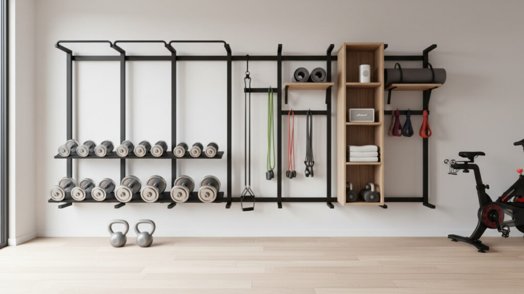Storage Solutions That Keep Home Gym Designs Organized
