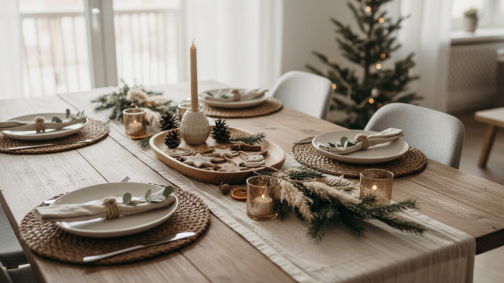 Tabletop Boho Christmas Decor Using Natural Elements