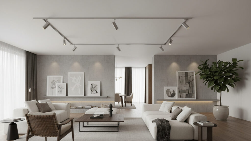 track lighting for flexible room highlights