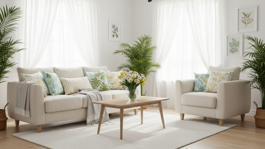 Update Cushions and Throws with Seasonal Prints